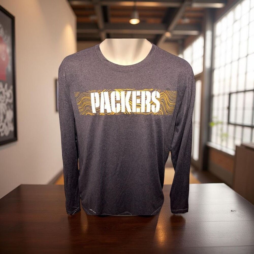Nike Green Bay Packers Long Sleeve T Shirt Size Medium #49